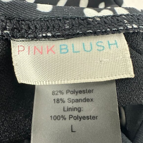 Pinkblush Womens Black & White Polka Dot Ruffled One-Piece Swimsuit Size L - Picture 4 of 7